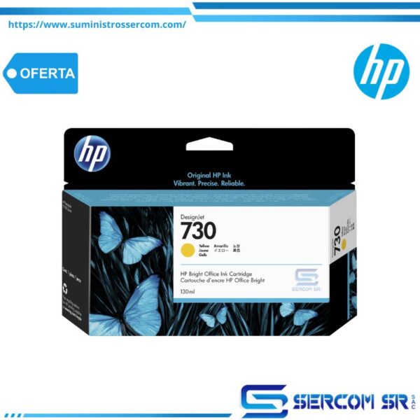 TINTA HP P2V64A 730 130ML YELLOW
