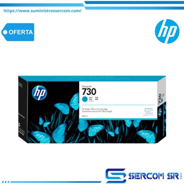 TINTA HP P2V68A 730 300ML CYAN