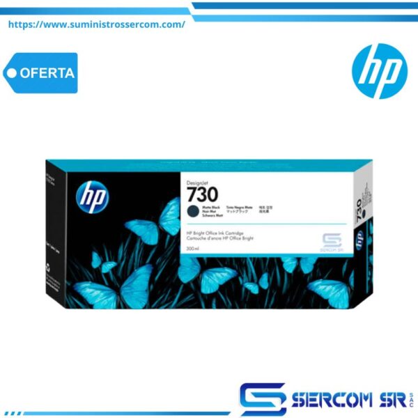 TINTA HP P2V71A 730 300ML MATTE BLACK