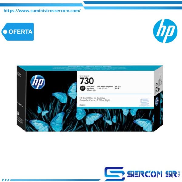 TINTA HP P2V73A 730 300ML PHOTO BLACK