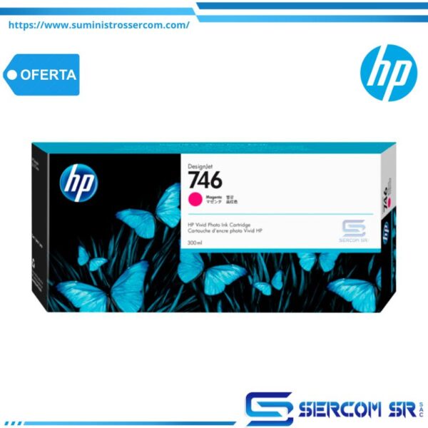 TINTA HP P2V78A 746 300ML MAGENTA PARA Z6 Z9