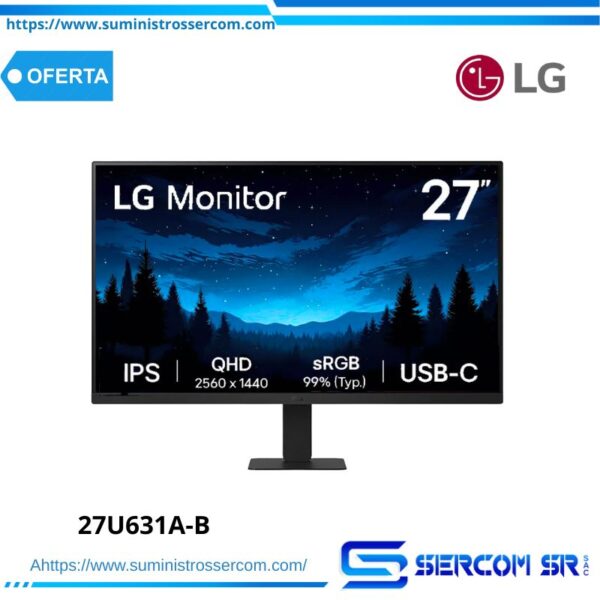 'MONITOR LG 27U631A-B IPS 27 100HZ/5MS QHD USB-C/HDMI HDR10