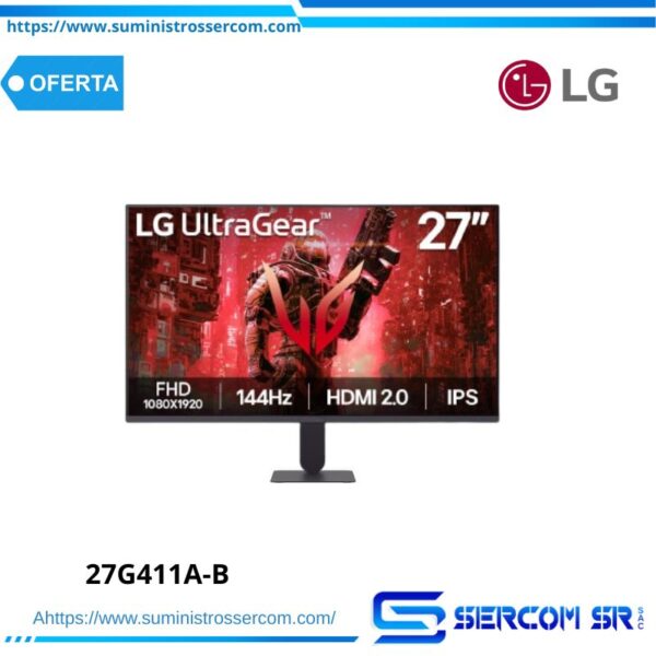 MONITOR LG GAMING 27G411A-B FHD 27" IPS 144HZ/HDMI/DP