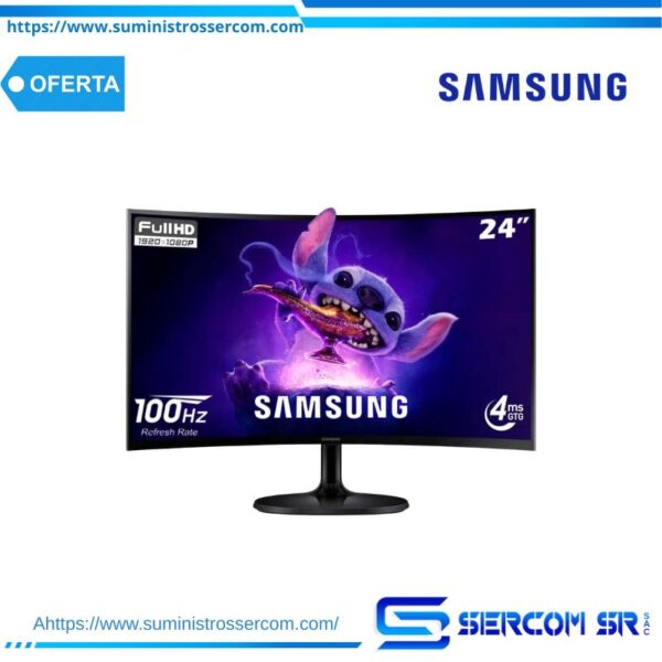 MONITOR SAMSUNG LS24D360GALXPE 24  Curvo 100HZ/4MS HDMI x1/VGA x1