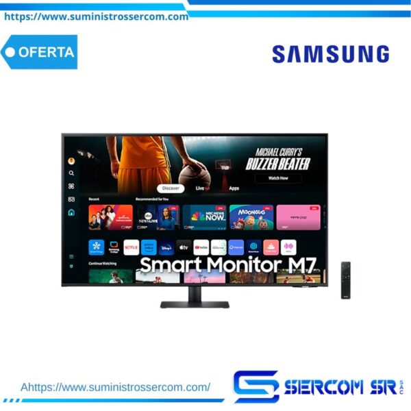 'MONITOR SAMSUNG SMART LS43DM702UNXGO 43" UHD USB-C/USB/WIFI/BT/60MH/4MS