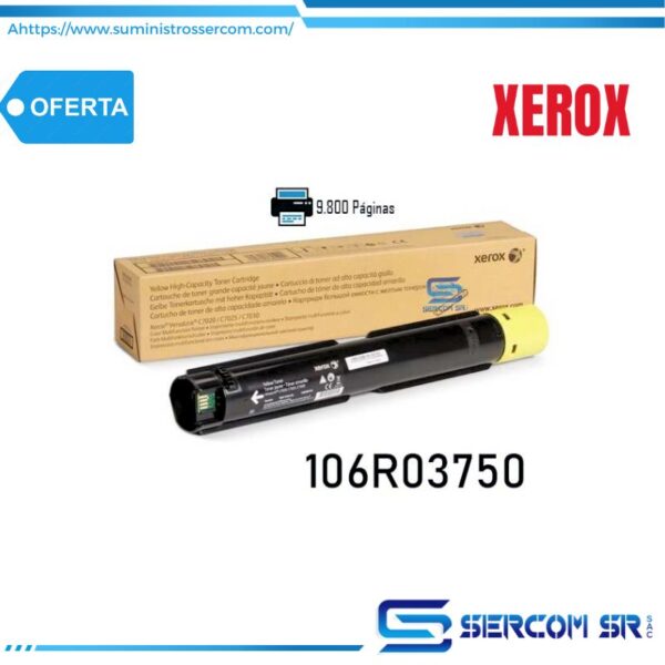 TONER XEROX 106R03750 YELLOW PARA VERSALINK C70XX