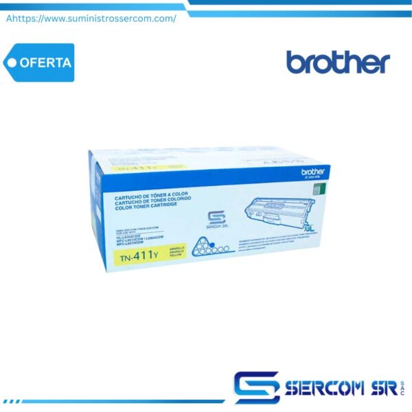 TONER BROTHER TN411Y YELLOW (MFCL8900CDW)1,800 PAG.