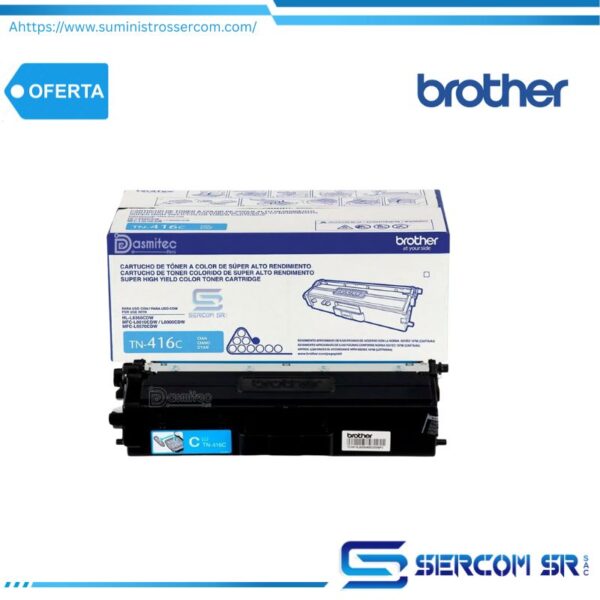 TONER BROTHER TN416C CYAN MFCL8900CDW 6,500 PAG.