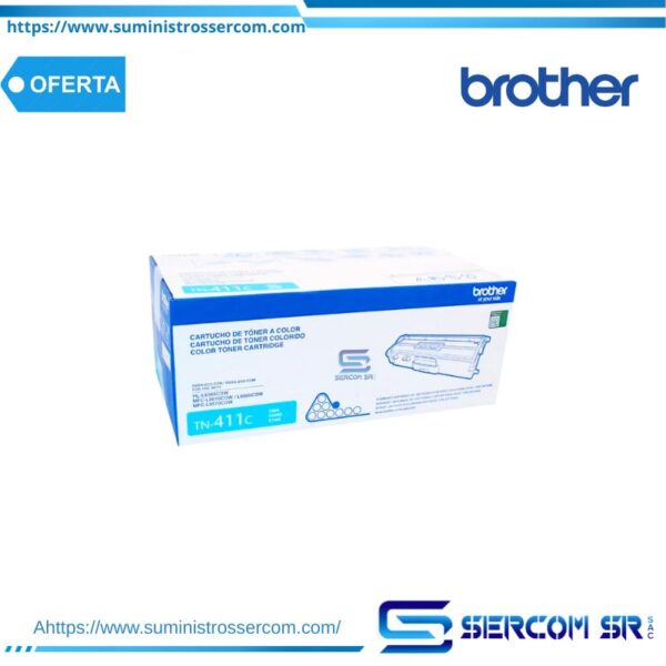 Toner Brother Tn-411 Cyan Hl-L8360Cdw , Mfc-L8610Cdw , Mfc-L8900Cdw
