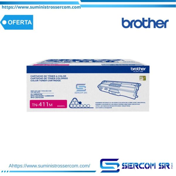 TONER BROTHER TN411M ROJO MFCL8900CDW 1,800 PAG.