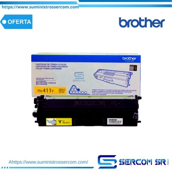 TONER BROTHER TN411Y YELLOW (MFCL8900CDW1,800 PAG.