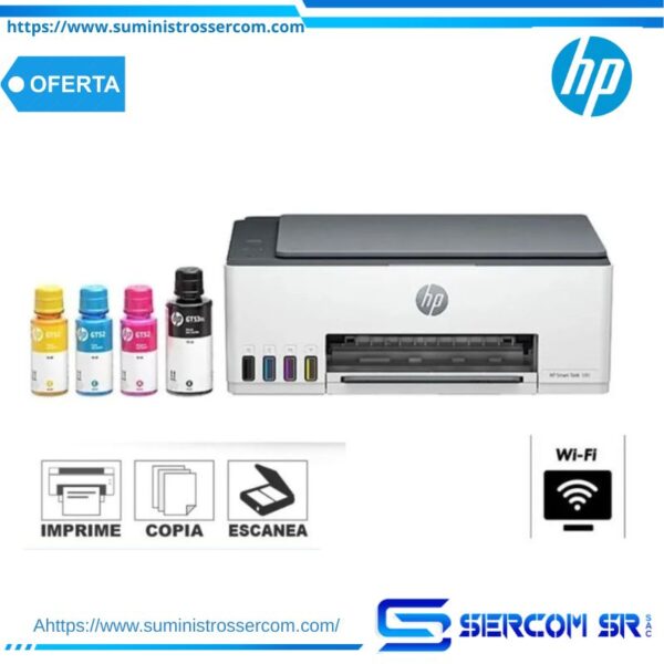 IMPRESORA MULTIFUNCIONAL HP Smart Tank 585, Impresión/Escaneo/Copia/Wi-Fi/Bluetooth LE/USB