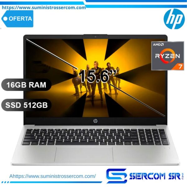 LAPTOPS HP 255 G10 RYZEN7-7730U/ 16GB/ SSD512GB/ 15.6/ FREE/ B03E1LT