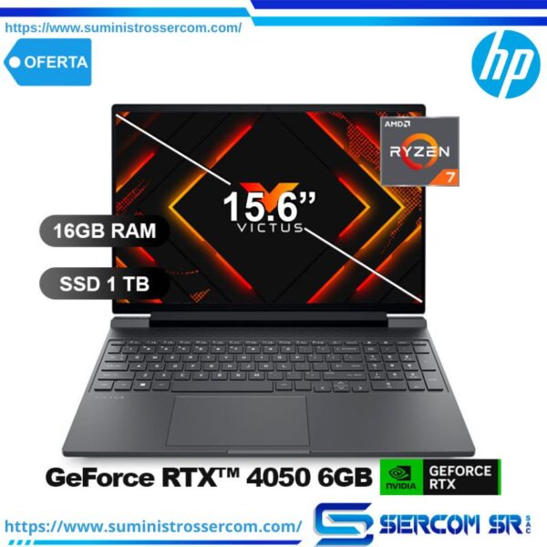LAPTOP HP VICTUS GAMING 15-FB3013LA R7-8845HS/ 16GB/ SSD1TB/ RTX4050-6GB/ BF9V4LA