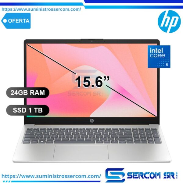 LAPTOP HP 15-FD0362LA I5-120U/ 24GB/ SSD1TB/ 15.6/ FREE/ D31T5LA