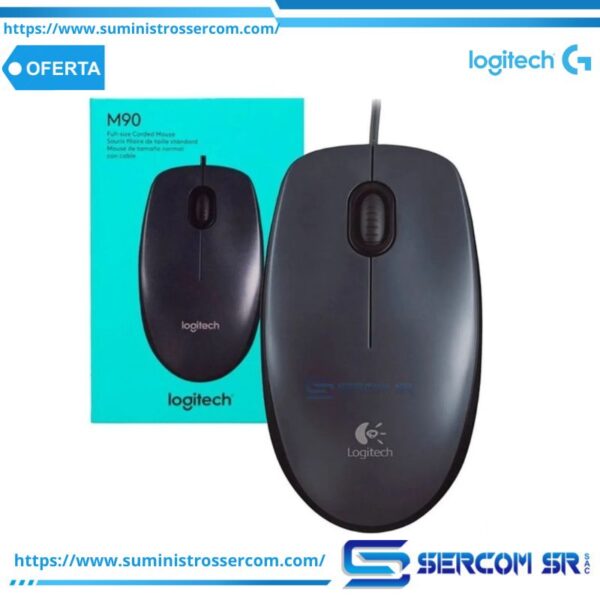 MOUSE LOGITECH M90 USB BLACK / GREY (910-004053)