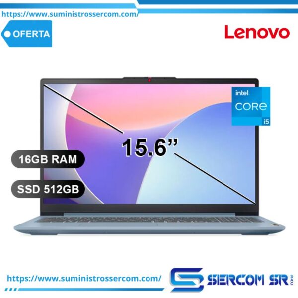 LAPTOP LENOVO IDEAPAD SLIM3 15IAH8 I5-12450H/ 16GB/ SSD512GB/ TOUCH/ 15.6/ 83ER00NKLM
