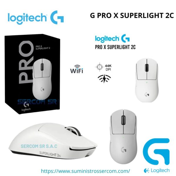 MOUSE LOGITECH G PRO X SUPERLIGHT 2C 44K DPI /WIRELESS LIGHTSPEED/LIGHTFORCE HERO 2 WHITE